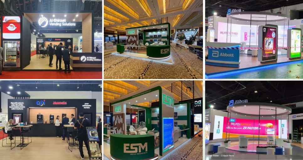 Indoor kiosk for events, exhibition stand signage in dubai